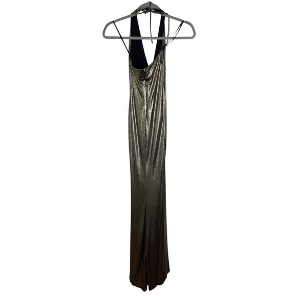 Michael Costello x REVOLVE Zephyr Metallic Halter Gown Evening XXS *DAMAGED* - Picture 7 of 10